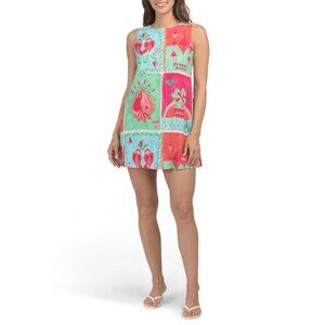 PAPERHEART Multi Linen Blend Tarot Icon Mini Dress